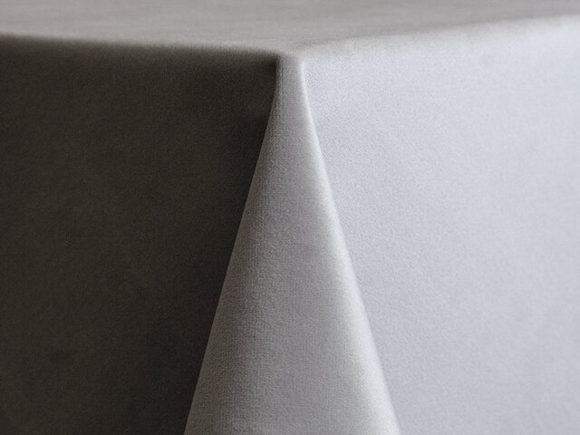 Linen - Silver Velvet 132in Round Tablecloth