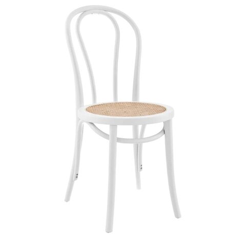 NEW SALE PRICE
White Bentwood Chair with Rattan Seat