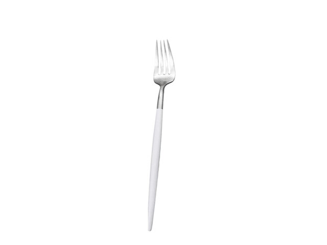 Flatware - White/Silver Salad Fork (10 pack)