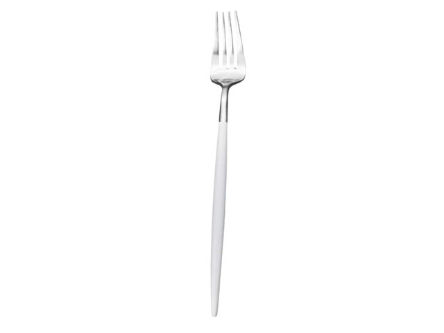 Flatware - White/Silver Dinner Fork (10 pack)