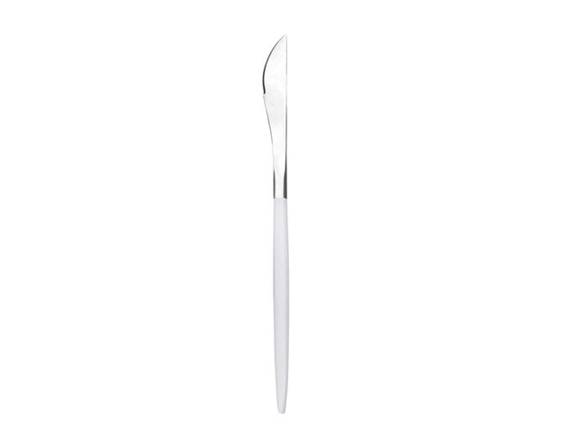 Flatware - White/Silver Dinner Knife (10 pack)
