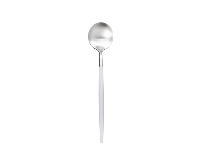 Flatware - White/Silver Teaspoon (10 pack)