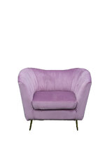 Lilac Velvet Stella Lounge Chair 44in Long, 32in High, 30in deep