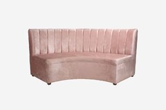Blush Velvet Sophia Curved Sofa