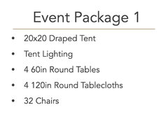 Event Package 1 (32 Guest)