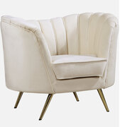 Ivory Velvet Stella Lounge Chair 44in Long, 32in High, 30in deep