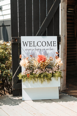 Customizable Floral Welcome Sign