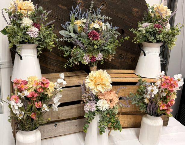 White Milk Jug Style Vases