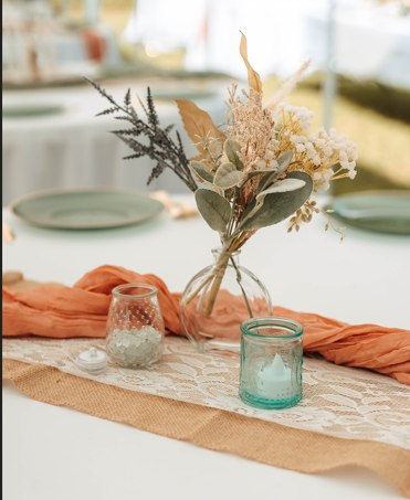 Burlap and Lace Table Runners