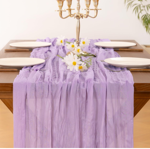 Lilac Cheesecloth Table Runners