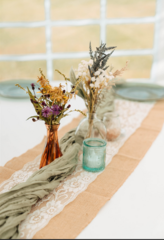Sage Green Cheesecloth Table Runners