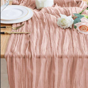 Dusty Pink Cheesecloth Table Runners
