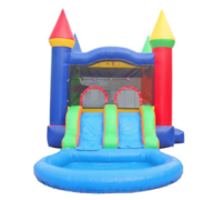 Dual Lane Inflatable Water Slide Bounce House with Splash Pool
