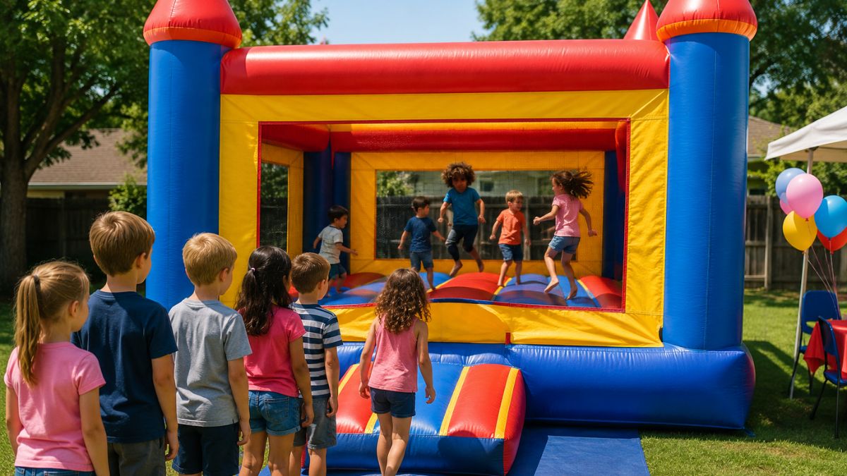 Bouncy castle fun on a sunny day