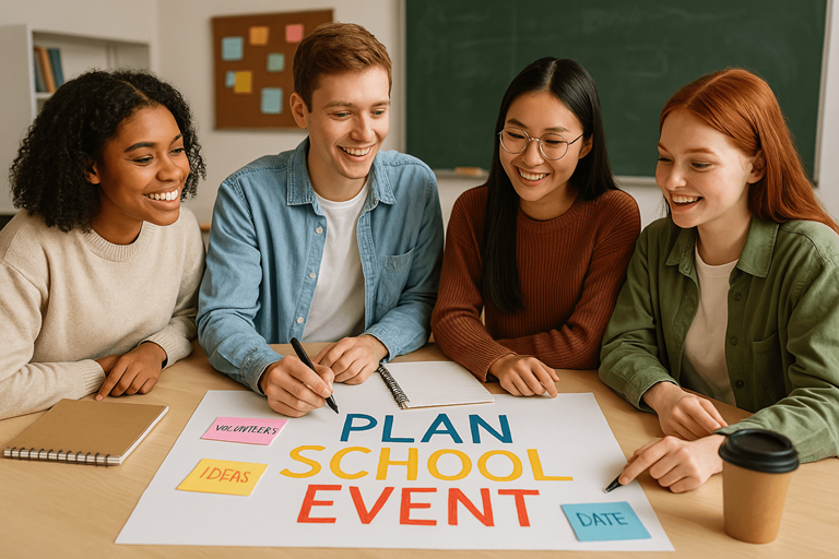 planning school event together