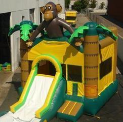 Monkey Bounce House with Slide 