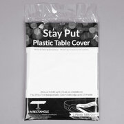 Stay Put 29" x 72" White Plastic Table Cover