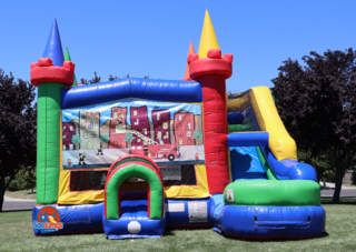 Fire Truck Party Jumper and Slide