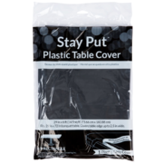 Stay Put 29" x 72" Black Plastic Table Cover
