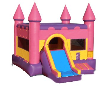 Pink Castle Bounce House with Slide