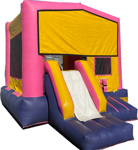 Pink Mod Bounce House with Slide 