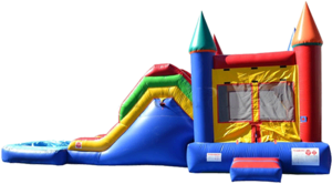 Bounce House 5-1 Combo Slide Wet & Dry Usage New Safety Feature Air Chamber Soft Landing Pool