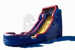 Red And Blue 20 FT Water Slide With Air chamber soft Landing Pool 