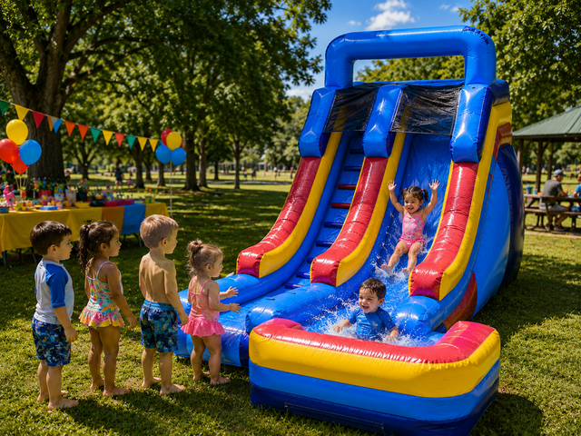 15' Single Lane Dry or Wet Slide rental Austin TX