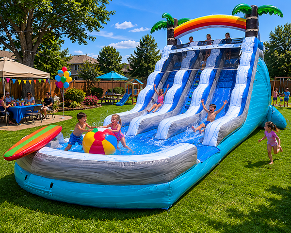 18ft Double Lane Beach Party Waterslide rental Austin TX