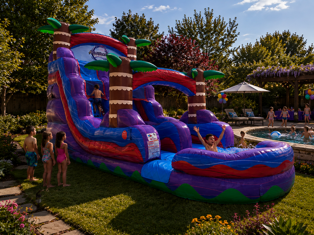 18ft Tropical Hurricane Water Slide rental Austin TX