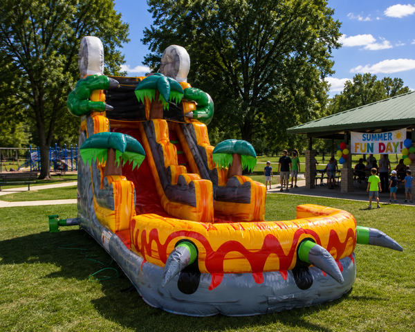 20ft Volcano Drop Water Slide w Pool rental Austin TX