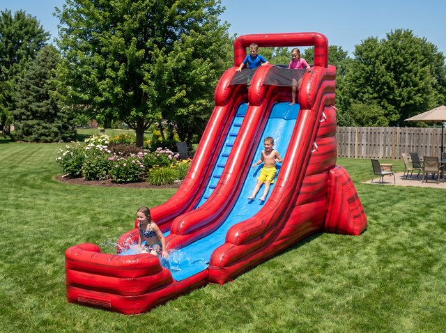 22FT Red Marble Single Lane Slide rental Austin TX