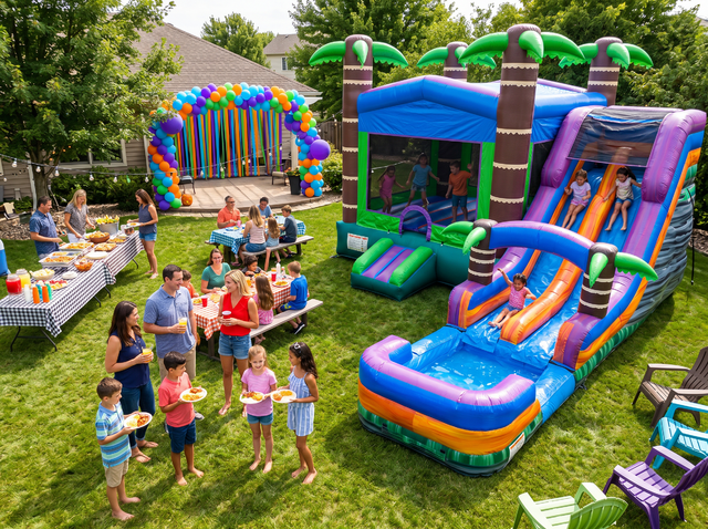 22ft Purple Crush Double Lane Water Slide rental in Austin TX
