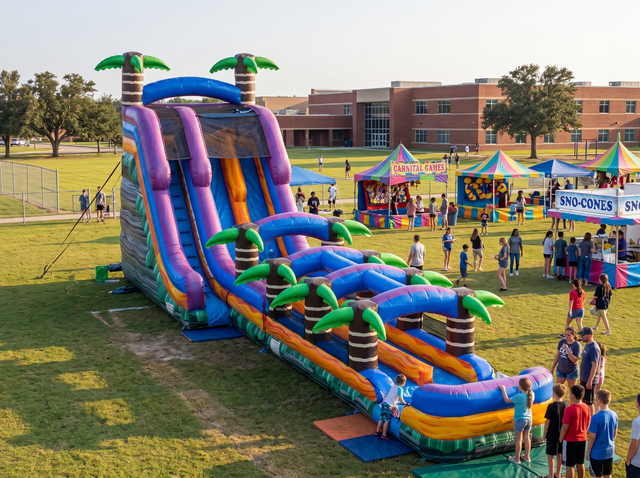 22ft Purple Crush Slide w/ Slip n Slide rental Austin TX