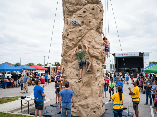 24ft 4-Station Rock Climbing Wall rental Austin TX