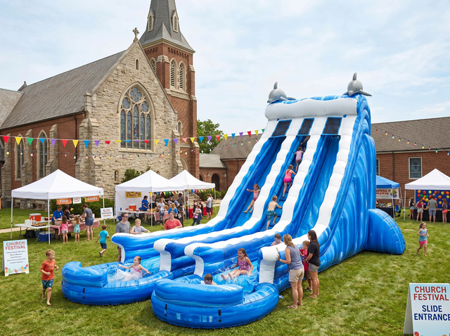24ft Double Lane Ocean Water Slides rental in Austin TX