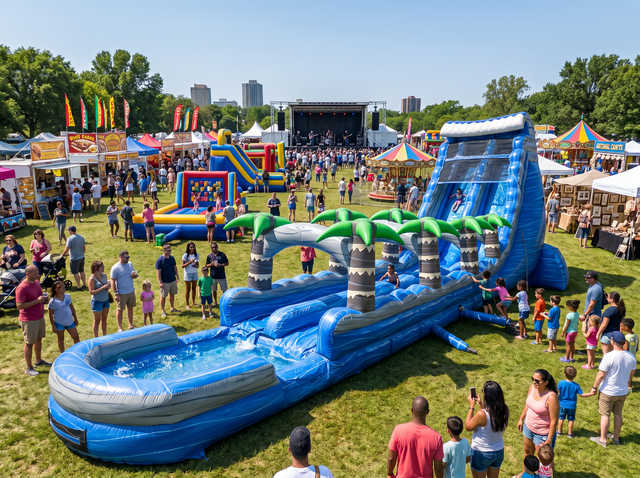 27ft Paradise Double Lane Water Slide rental in Austin TX