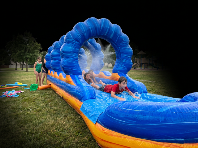 36ft Single Lane Fire and Ice Slip N Slide rental Austin TX
