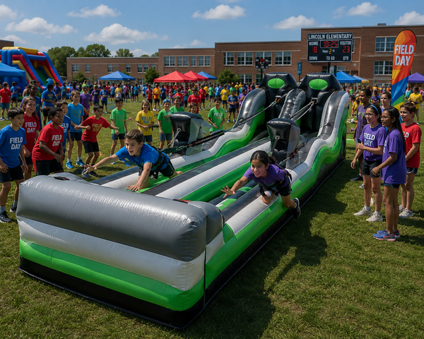 3n1 Double Lane Bungee Run rental Buda TX BISD Cougars school carnival Garlic Creek Whispering Hollow HOA Hays County Garlic Capital of Texas
