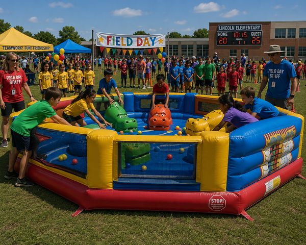 4 Person Hungry Hippos rental Buda TX BISD Cougars school carnival Garlic Creek Whispering Hollow HOA Hays County Garlic Capital of Texas