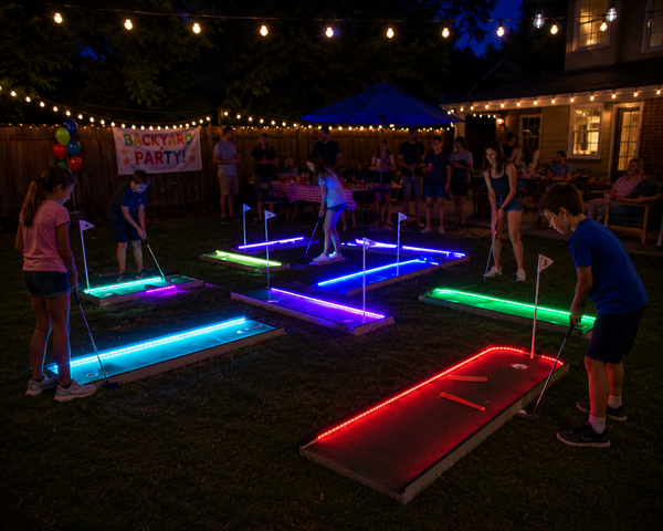 9 Hole LED Mini Golf rental Buda TX BISD Cougars school carnival Garlic Creek Whispering Hollow HOA Hays County Garlic Capital of Texas