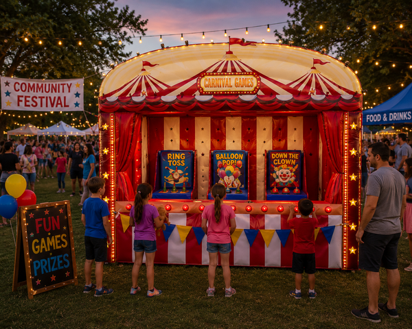 Carnival Booth with 3 Games rental Kyle TX KISD Elks school carnival Plum Creek HOA Hays County