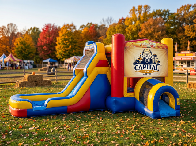 Fall Theme Bounce House Combo rental Austin TX