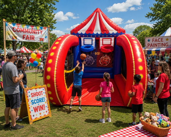 Inflatable Basketball Game rental Kyle TX KISD Elks school carnival Plum Creek HOA Hays County