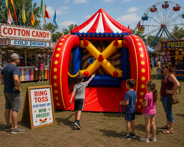 Inflatable Ring Toss rental Kyle TX KISD Elks school carnival Plum Creek HOA Hays County