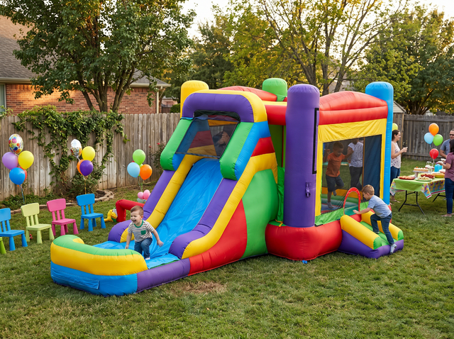 Retro Bounce House Combo rental Austin TX