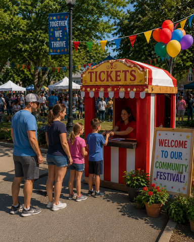 Ticket Booth rental Kyle TX KISD Elks school carnival Plum Creek HOA Hays County