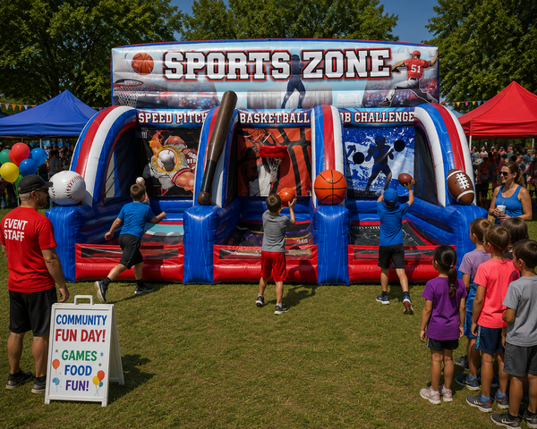 Triple Sports Zone rental Buda TX BISD Cougars school carnival Garlic Creek Whispering Hollow HOA Hays County Garlic Capital of Texas