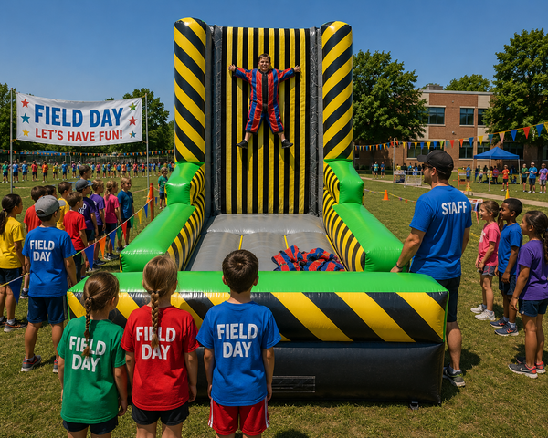 Velcro Wall rental Buda TX BISD Cougars school carnival Garlic Creek Whispering Hollow HOA Hays County Garlic Capital of Texas