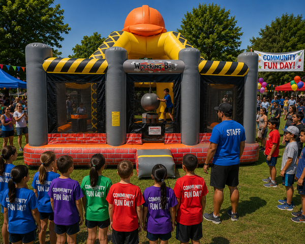 Wrecking Ball Xtreme rental Buda TX BISD Cougars school carnival Garlic Creek Whispering Hollow HOA Hays County Garlic Capital of Texas